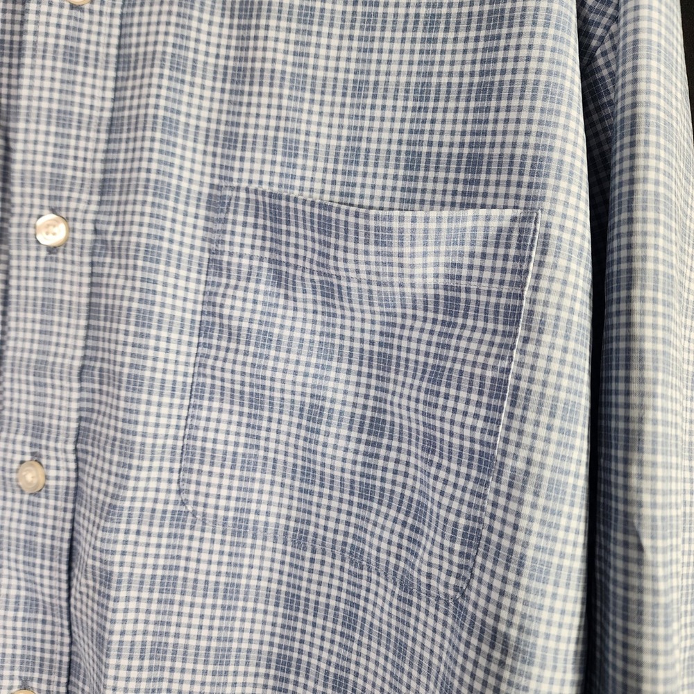 ORVIS Mens XL Active Fit Long Sleeve Gingham Button Down Shirt Blue White - Picture 2 of 7